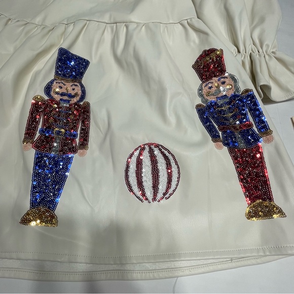 Fantastic Fawn cream Tiered Sequin Dress Size S. Christmas party. Nutcrackers. - Picture 2 of 12